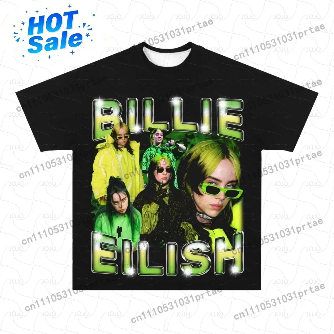 Street Fashion Men 2025 - Billie Eilish Retro Patroon T-shirt 2025