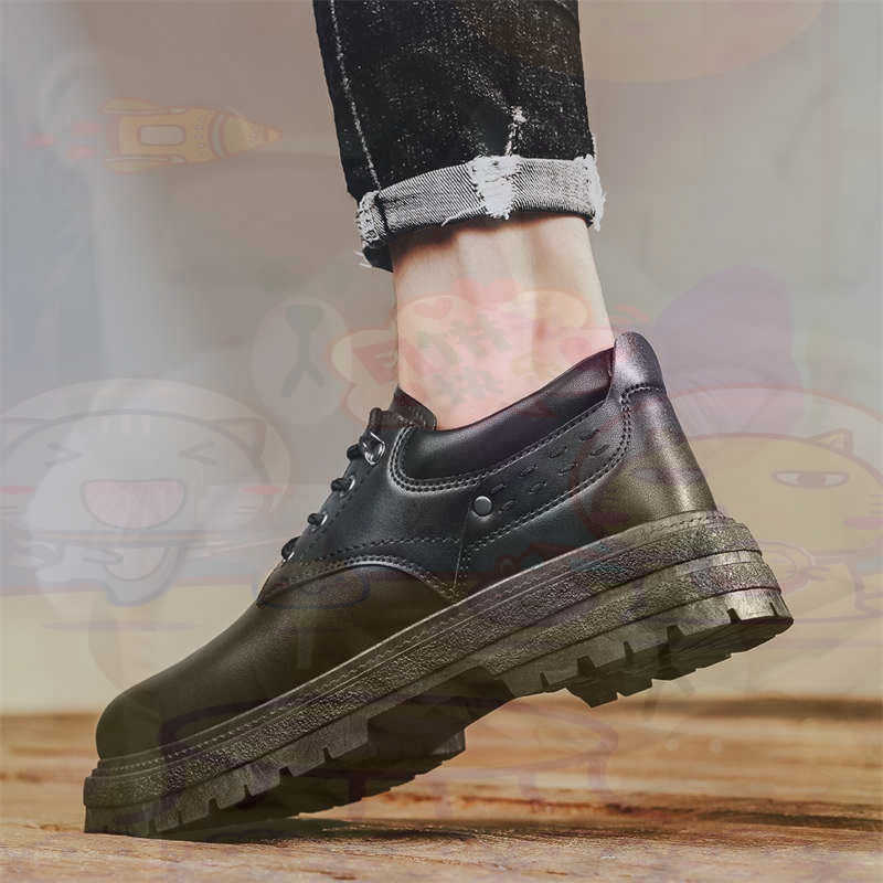 Street Fashion Canada - Donker natuurlijk leer Mode-sneakers Tennis Herensneakers